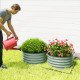 Set of 2 Raised Garden Bed, Metal Planter Box with Safety Edging, Easy-to-assemble Stock Tank, Green