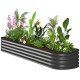 7.9 x 2 x 1ft Galvanized Raised Garden Bed Kit, Metal Planter Box with Safety Edging, Dark Grey