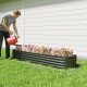 7.9 x 2 x 1ft Galvanized Raised Garden Bed Kit, Metal Planter Box with Safety Edging, Dark Grey