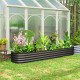 7.9 x 2 x 1ft Galvanized Raised Garden Bed Kit, Metal Planter Box with Safety Edging, Dark Grey