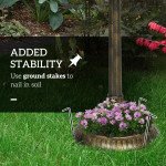 32" Bird Bath with Decorative Birds, Vintage Birdbath with Flower Planter Base for Garden, Bronze