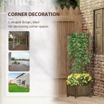 Raised Garden Bed Wood Planter with Trellis for Vine Climbing, 16" x 16" x 57", Carbonized