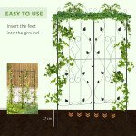 Metal Trellis Set of 2, Garden Trellis for Climbing Plant Support Frames, Leaf Design