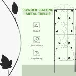 Metal Trellis Set of 2, Garden Trellis for Climbing Plant Support Frames, Leaf Design