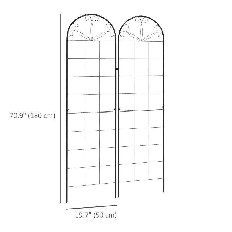 2 Pcs Garden Trellis for Climbing Plants, Outdoor Metal Trellis Plant Support Trellises for Patio, Lawn, Backyard