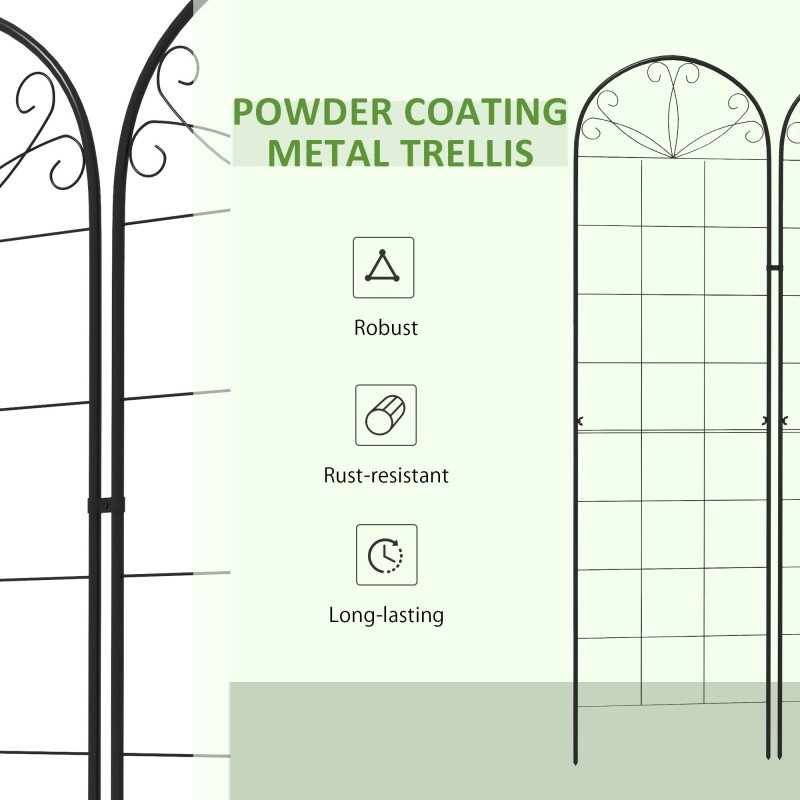 2 Pcs Garden Trellis for Climbing Plants, Outdoor Metal Trellis Plant Support Trellises for Patio, Lawn, Backyard