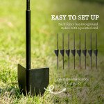 4 Pack Garden Fencing for Yard, Decorative Fence Panels as Animal Barrier and Flower Edging, Circle, Black, Wave