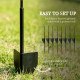 4 Pack Garden Fencing for Yard, Decorative Fence Panels as Animal Barrier and Flower Edging, Circle, Black, Wave
