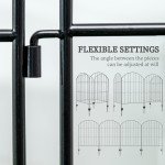 4 Pack Garden Fencing for Yard, Decorative Fence Panels as Animal Barrier and Flower Edging, Circle, Black, Wave