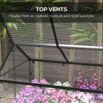 Wood Elevated Planter Box with Cold Frame Greenhouse, Raised Garden Bed for Vegetables, Flowers, Herbs, Distressed Grey