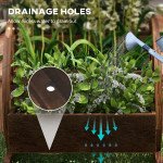 2-Tier Raised Garden Bed, Wooden Wagon Planter Boxes with Drainage Holes, for Vegetables Flowers Herbs, Carbonized