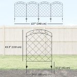 4 Pack Garden Fencing for Yard, Decorative Fence Panels as Animal Barrier and Flower Edging, Circle, Black