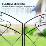 4 Pack Garden Fencing for Yard, Decorative Fence Panels as Animal Barrier and Flower Edging, Circle, Black