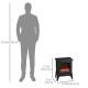 Electric Fireplace Heater, Freestanding Fireplace Stove with Realistic Flame Effect, Overheat Safety Protection, 750W/1500W, Black