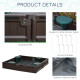 Kids Outdoor Sandbox with Canopy, Bottom Fabric Liner, Brown