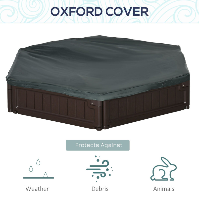 DIY Kids Sandbox with Waterproof Oxford Cover, Sand Playset Station with Bottom Fabric Liner, for 3-12 Years Old, Outdoor Indoor Backyard, Brown
