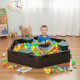 DIY Kids Sandbox with Waterproof Oxford Cover, Sand Playset Station with Bottom Fabric Liner, for 3-12 Years Old, Outdoor Indoor Backyard, Brown