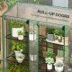 Portable Mini Greenhouse Green House with 3 Tier Shelves, Reinforced Cover, Roll-up Doors, 56.3" x 18.1" x 59.4"