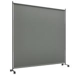 Indoor Room Divider with Castor Wheels, Rolling Privacy Screen for Home Office Bedroom, 6ft Tall