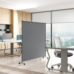 Indoor Room Divider with Castor Wheels, Rolling Privacy Screen for Home Office Bedroom, 6ft Tall