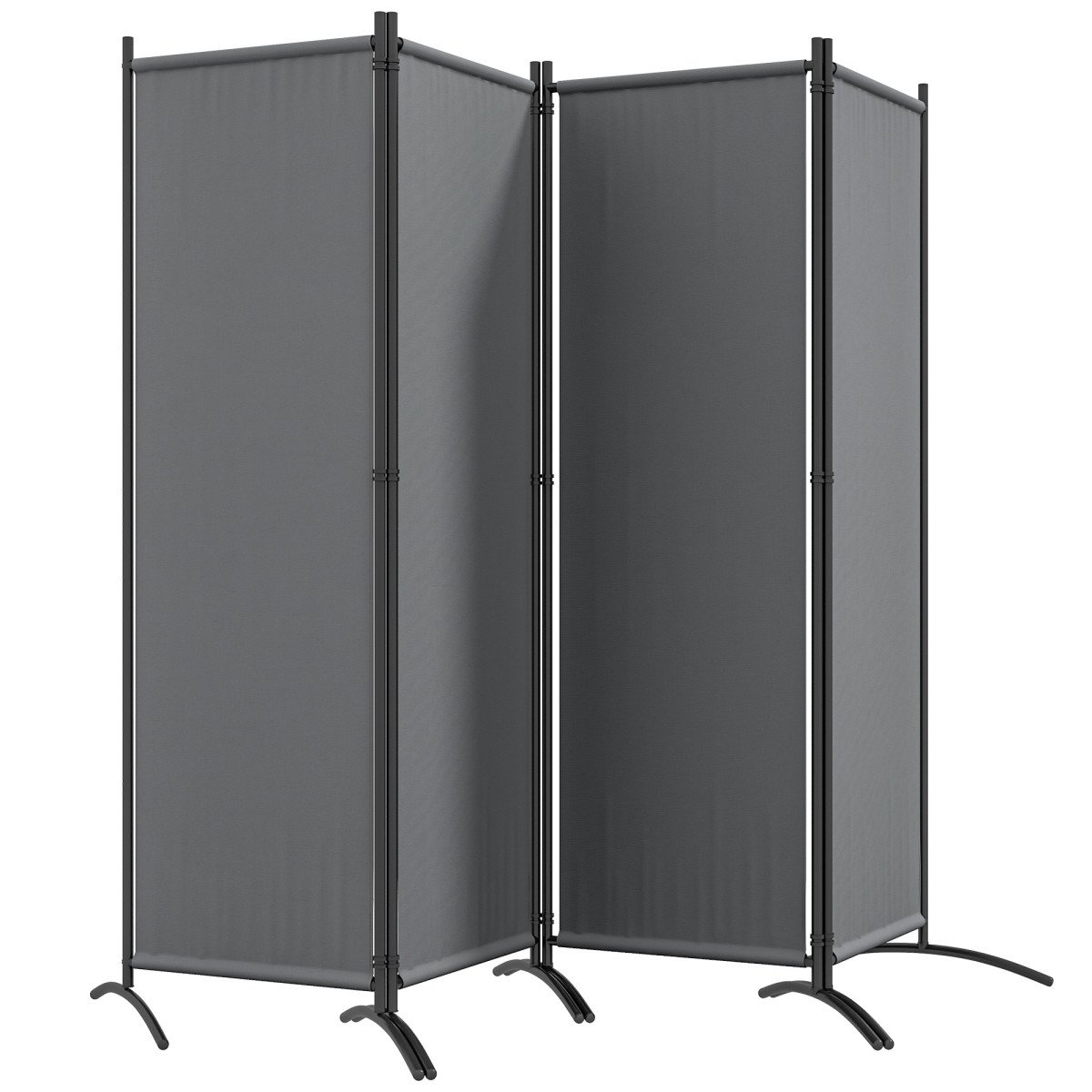 Folding Room Divider, Privacy Screen for Home Office Bedroom, 5.6FT Tall, Dark Grey