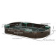 Kids Sandbox with Cover, Seat, Sandbox Outdoor for Backyard, Brown