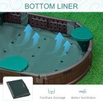 Kids Sandbox with Cover, Seat, Sandbox Outdoor for Backyard, Brown