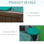Kids Sandbox with Cover, Seat, Sandbox Outdoor for Backyard, Brown