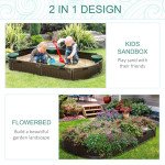 Kids Sandbox with Cover, Seat, Sandbox Outdoor for Backyard, Brown