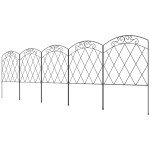 5 Pack Garden Fencing for Yard, Decorative Fence Panels as Flower Edging, Swirls Black