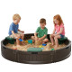 Kids Outdoor Sandbox with Cover Waterproof Oxford Canopy, Bottom Fabric Liner, Children Playset for 3-12 years old, Backyard, Brown
