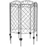 7 Pack Garden Fencing for Yard, Decorative Fence Panels as Flower Edging, Black