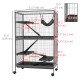 5-Tier Rolling Small Animal Cage, Deluxe Guinea Pig Cage, Ferret Cage for Mink Chinchilla Kitten Rabbit Grey