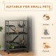 5-Tier Rolling Small Animal Cage, Deluxe Guinea Pig Cage, Ferret Cage for Mink Chinchilla Kitten Rabbit Grey