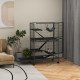 5-Tier Rolling Small Animal Cage, Deluxe Guinea Pig Cage, Ferret Cage for Mink Chinchilla Kitten Rabbit Grey