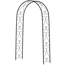 Steel Garden Arch, 7.5' Garden Arbor Trellis for Climbing Plants, Roses, Wedding Arch for Outdoor Bridal Party, Ceremony