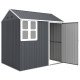 7' x 5.5' Metal Garden Storage Shed, Outdoor Tool Storage House with Lockable Door, Vents, Sloped Roof, Dark Grey