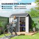 7' x 5.5' Metal Garden Storage Shed, Outdoor Tool Storage House with Lockable Door, Vents, Sloped Roof, Dark Grey
