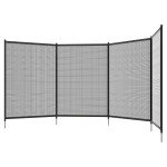 4-Panel Swimming Pool Fence, Aluminium Rustproof Pool Fencing, 4' x 12', Black