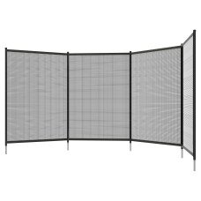 4-Panel Swimming Pool Fence, Aluminium Rustproof Pool Fencing, 4' x 12', Black