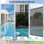 4-Panel Swimming Pool Fence, Aluminium Rustproof Pool Fencing, 4' x 12', Black