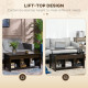 Lift Top Coffee Table, Modern Center Table with Storage Shelves and Hidden Compartment for Living Room, 41