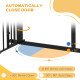 Auto-Close Pet Gate, Stair Gate with Cat Door, Double Locking for Doorways Hallways Stairs, Fits 29"-31.5" Wide, Black