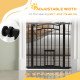Auto-Close Pet Gate, Stair Gate with Cat Door, Double Locking for Doorways Hallways Stairs, Fits 29"-31.5" Wide, Black