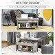 Lift Top Coffee Table, Modern Center Table with Storage Shelves and Hidden Compartment for Living Room, 41