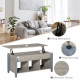Lift Top Coffee Table, Modern Center Table with Storage Shelves and Hidden Compartment for Living Room, 41