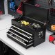 6 Drawer 24" Portable Tool Box with Top Case, Ball Bearing Slides, Metal Tool Chest for Garage, Household and Warehouse