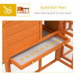 Two-Level Rabbit Hutch Small Animal House Pet Bunny Cage Home w/ Outdoor Run Water & UV Resistant Roof Access Ramp