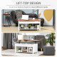 Lift Top Coffee Table, Modern Center Table with Storage Shelves and Hidden Compartment for Living Room, 41
