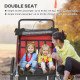 Aosom 2-in-1 Bike Trailer for Kids, Foldable 2-Seat Baby Stroller with 5-Point Harness, Rubber Wheels, Storage Bag, Red